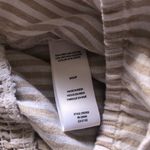 BeachLunchLounge  Pinstripe White Tan Bow Tie Casual Beach Pull On Pants Small Photo 7