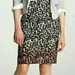 J.Crew | Wildcat Black To Pink Ombre Linen Leopard Print Pencil Skirt Size 4 Photo 1