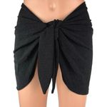 Nookie  Black Tie Knot Fitted Summer Coverup Beach Swim Mini Skirt One Size Photo 0