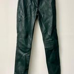 Tory Burch  Leather Mid Rise Slim Straight Leg Trouser Pant Green Women's Size 2 Photo 1