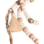 Noonday Boho Wrap Beaded Bracelet Gold Tone Button Tassel Wood Beads Adj Photo 1