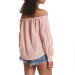 Free People  hello there beautiful striped off shoulder blouse Photo 5