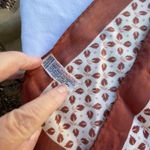 Vintage leaf print crepe scarf acetate Japan 46” X 7.5”. Brown Photo 4