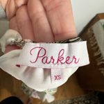 Parker  Ruffled Floral Midi Dress Women XS White Silk Novelty Asymmetrical Party Photo 6