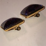 YSL Yves Saint Laurent Iridescent Red Pink Gold Tone Earrings Photo 4