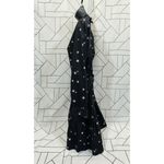 Free Assembly Belted Tiered Dress Pockets Long Sleeve Star Print Black Small Photo 3