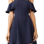 Likely Bellamy Cold Should Ruffle Mini Dress in Navy Blue Size 4 Photo 0