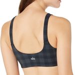 Alo Yoga ALO plaid sports bra charcoal occasion workout top gingham print scoop back Photo 4