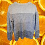 Soho Apparel SOHO‎ Jeans Black/Gray/White Striped Lace Sweater Size Large Photo 4