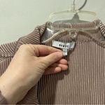 Ro & De ANTHROPOLOGIE Taupe PLEATED RIBBED BLOUSE BUTTON DOWN COLLARED TOP SZ L Photo 5
