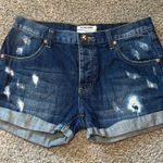 One Teaspoon  Cowboy Chargers Women’s Mid Rise Blue Denim Shorts Size 27‎ Photo 0