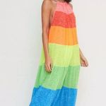 Pitusa Revolve Popsicle Rainbow Maxi Halter Top Dress Petite Size 6 Photo 3