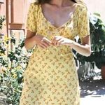 With Jean  Loretta Mini Dress Women’s Size XS Berry Cherry Yellow Puff Sleeve Photo 0