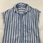 Old Navy  Blue Striped Linen Button Front Shirt Dress S Photo 1