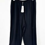Eileen Fisher System Silk Black Georgette Crepe Cropped Pants Size Large NWT Photo 1