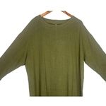 NEW Linen Soft Cotton Kaftan 3/4 Sleeve Loose Casual Maxi Dress L Khaki Green Size L Photo 1