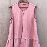 LOGO By Lori Goldstein LOGO Lounge Womens Vest Peach Pink Ruffle Hem Cover Up Casual Pockets Size Large Photo 1