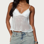 Edikted  Sequin Sheer Mesh Babydoll top  Photo 0