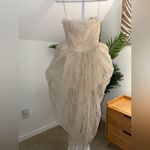 Lamarque Pixie Corset Tulle Sheer Mini Dress Light Beige Womens Size Small‎ White Photo 3