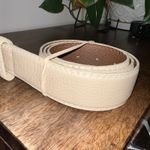 Liz Claiborne NWT  Genuine Leather Textured Belt Women Large Taupe Gold Buckle‎ Photo 6