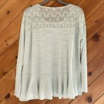 Free People Mint Green Kristobel Ruffled Peplum Knit Sweater Top Photo 5