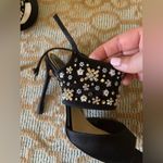 Christian Dior Dior Black Satin Embellished with Crystals Stiletto Heel Slingback Sandals 37.5 Photo 2