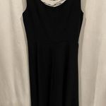 Donna Ricco Beautiful Donna Rico pearl beaded necklace black dress midi swing skirt Photo 0