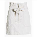 Free People  High Waisted Belted White Denim Belted Skirt Size 0 XS Boho Western Photo 2