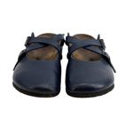 Birkenstock  Dorian Mary Jane Shoes Blue Sz 9 Leather Buckle Cross Strap Slip On Photo 5
