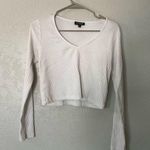 Top shop cropped white long sleeve top Photo 0