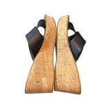 Sam Edelman 10M Sandals Remini Leather Wedge Cork Shoes Women Black Photo 3