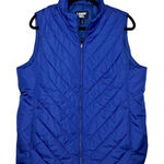 Lands' End  Women Large Quilted Puffer Vest Blue Full Zip Collar Photo 0