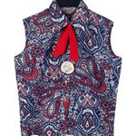 VTG 60s Woolworth Primstyle Blouse NWT Red White Blue Paisley Made in Japan M Size M Photo 0