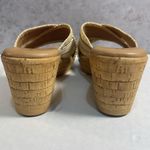 Andrea e Michele Wedge Cork Cross Strap Sandals Ruffles Sparkly Tan Cream Italy Brown Size undefined Photo 6