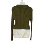 Forever 21  Green Cable Knit Cropped Stretch Long Sleeve Sweater 2X Photo 1