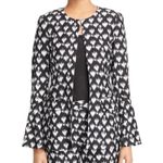 Le Gali Jacket Womens Small Black White Geometric Divya Bell Lightweight Blazer Photo 8