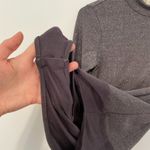 Altar'd State NEW NWT Taupe Purple Gray Metallic Long Sleeve Mock Neck Bodysuit Photo 5