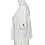 JM Collection  White Gold Tole Hardware Short Sleeved Women’s Cardigan Petite L Photo 1