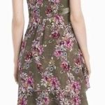 White House | Black Market  Olive Green Floral Eyelet Ladder Tiered Hem Dress Sz 6 Photo 1
