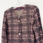 Misook  Tweed Printed Gold Button Front Cardigan Jacket Size Small Photo 1