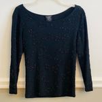 Carmen Marc Valvo Women’s Black Beaded Top Size Small Photo 0