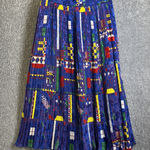 Vintage Dino Valiano Skirt Womens 40 Blue Abstract Pleated West Germany 80s Photo 0