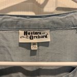 Hester & Orchard Tencel Chambray Button Up Asymmetrical Raw Hem Shirt Sz 2X Blue Photo 7