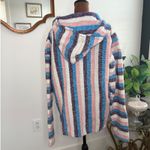 Striped Baja Hoodie Delmex Pullover Drug Rug Festival Bohemian Pink Blue Photo 3