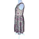Sundance  Catalog Mesh Embroidered Dress Floral Black Purple Green Womens Size 4 Photo 3
