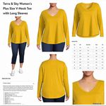 Terra & Sky 's V-Neck T-Shirt women’s plus size 3XL tee apple juice mustard new Photo 6