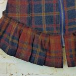 Handmade Womens Vest XS Orange Tartan Plaid Front Zipper Ruffle Peplum Grunge Y2K Handmad Photo 6