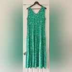 Nina Leonard  Green Floral Maxi Skirt Size Medium EUC Photo 1