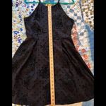 AQUA  BLOOMINGDALE’S L Polka Dot Velvet Rose-Embossed Mini Dress Photo 1