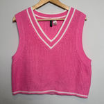 ZARA Pink Box Crop Knit Sweater Vest Photo 0